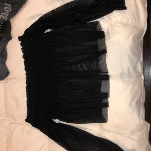 Black straight across blouse